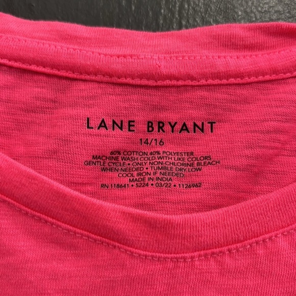 Lane Bryant Hot‎ Pink Pink Graphic Tee With Glitter Pineapple Size 14/16 - Picture 2 of 5